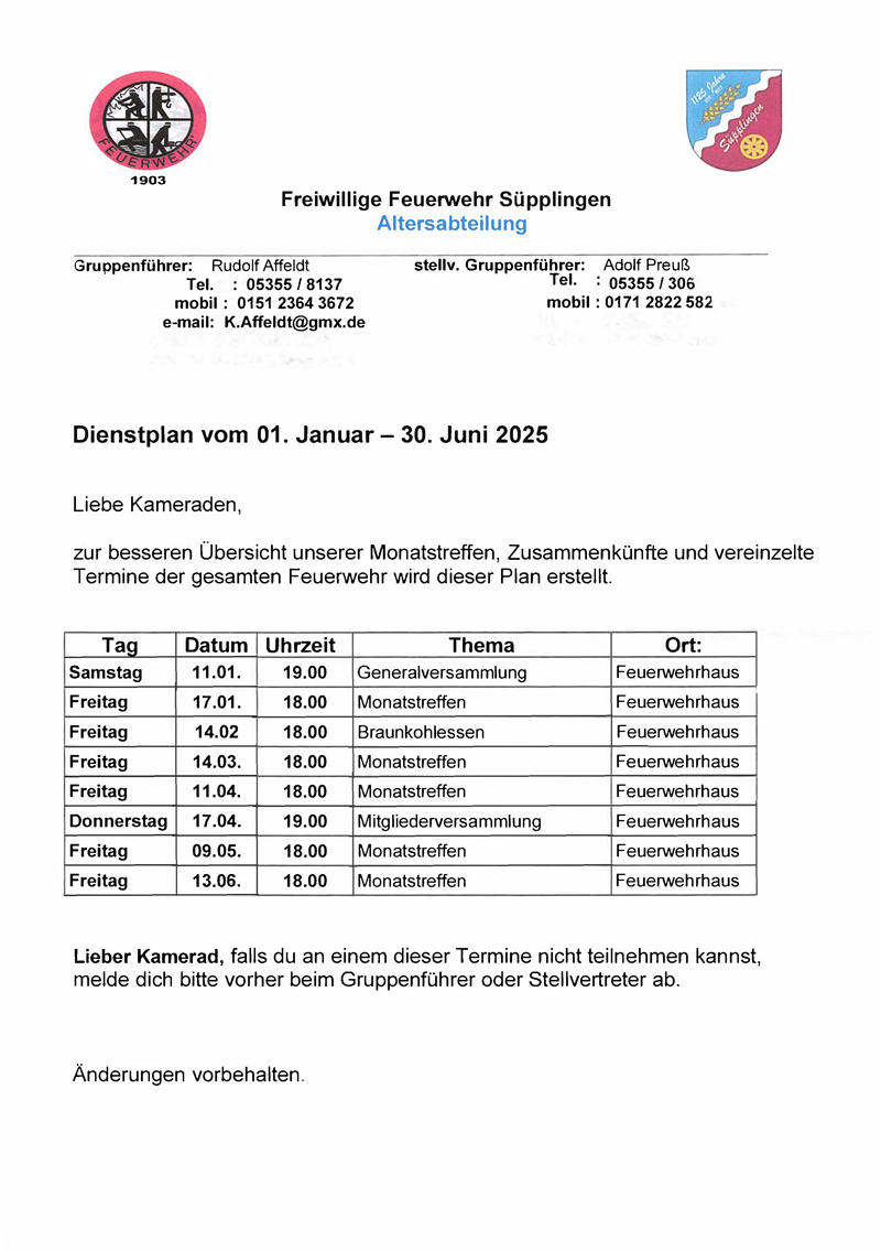Dienstplan